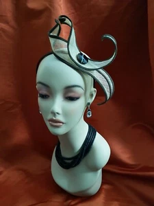 New women's Fascinator Headband by Alexander & Hallatt in Natural Sinamay, Brown - Picture 1 of 12