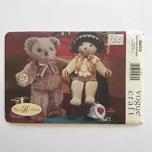 Vogue Craft Pattern 9603 Vogue Bear Collection Linda Carr Mr and Mrs Bear Uncut - Picture 1 of 9