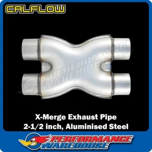 Calflow Aluminised Steel 2.5 Inch I.D. X Merge Exhaust Pipe, CAL-TX250-AS - Picture 1 of 4