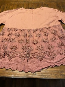 ZANZEA Women 4XL Layer Lace Hem Sleeve Round Neck Shirt Tunic Blouse - Picture 1 of 11