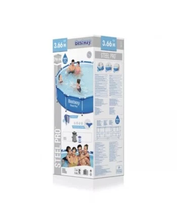 Bestway® Steel Pro™ Frame Pool Set mit Filterpumpe Ø 366 x 76 cm, dunkelblau. - Bild 1 von 4