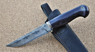 Nazarov Knives Russland Mosaik Damast Stahl Outdoor JagdMesser  Handarbeit HRC62 - Bild 1 von 4