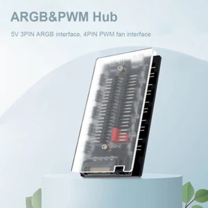 10-in-1 Chassis Fan Hub Temperature Control ARGB PWM Hub for PC Case Chassis - Afbeelding 1 van 10