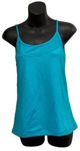 Lorna Jane Strappy Back Tank Sz M 12 Activewear  Top Zip Pkt Sports Gym Blue - Picture 1 of 10