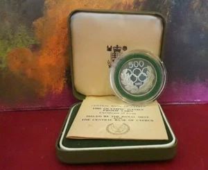 Cyprus, 1980, 500 mills, .925 Silver proof coin , Moscow Olympic games with COA - Picture 1 of 5
