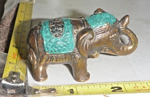 Estatuilla pequeña de colección de elefante de latón ~ 21/4 x 11/2 x 1" - 2,3 OZ - Trunco - Imagen 1 de 8