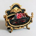 1/12th Dollhouse fireplace little fire grate,burning wood,miniature,non electric