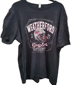Weatherford Eagles Homecoming 2021 Shirt Black Short Sleeve Double Sided Size XL - Picture 1 of 5