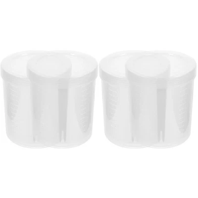  4 PCs Portable Fruit Storage Boxes with Fork Double Layer - Image 1 of 4