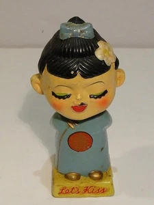 Vintage Bobblehead Nodder Let's Kiss Oriental Woman only - Picture 1 of 7
