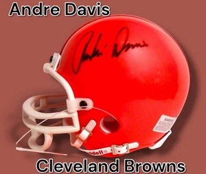 ANDRE DAVIS AUTOGRAPHED SIGNED CLEVELAND BROWNS MINI HELMET TOPPS RESERVE  - Picture 1 of 8