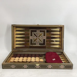 Helena Wood Art Handmade Walnut Wood Backgammon Set 20inch - Picture 1 of 13