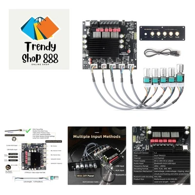 Placa Amplificador de Potencia Chip Bluetooth5.2 con Subwoofer 2.1 Canales 100W×2+200... Foto 1 de 4