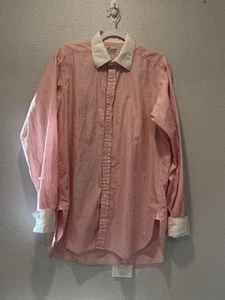 Turnbull & Asser Pinstripe White/pink Size 16 / Large W/ White Collar/cuff - Picture 1 of 5