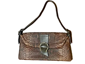 DONALD J PLINER COUTURE Handbag Crocodile Embossed Leather - Picture 1 of 7