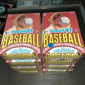 1991 Fleer Box of 36 sealed Wax packs Baseball Cards Item 430 - Picture 1 of 2
