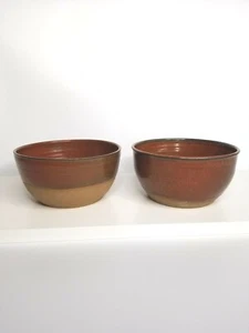 Artisan Original Ceramic BowlsSet Maker's Mark, Matte Glossy Glaze Finish, 1980s - Picture 1 of 11
