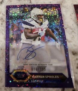 Autógrafo refractor cromo púrpura Darren Sproles compuesto Topps 2023/199 - Imagen 1 de 1