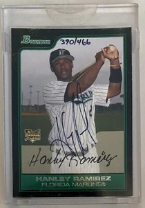 Bowman Hanley Ramírez 2006 recompra novato automático #390/466 Marlins - Imagen 1 de 2