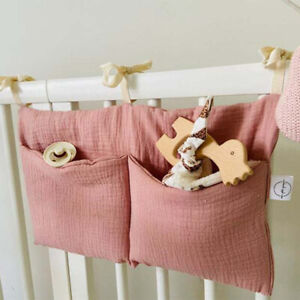 Baby Bedside Cotton Storage Bag Baby Crib Organizer Essentials Hanging Bag