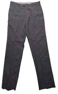 VTG Angelo Rossi Mens Dress Pants Flat Front Black Unhemmed Designed In Milan 32 - Picture 1 of 12