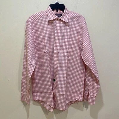 Vineyard Vines Murray Dress Shirt M Pink Check Cotton Button Down Collar - Image 1 of 4