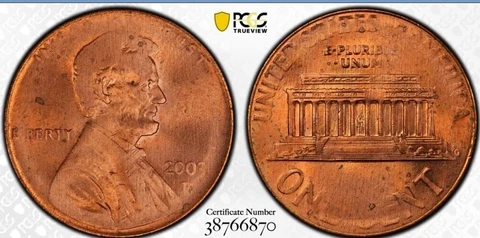 2003-D Lincoln 1c PCGS GS *Mint Error MS64RD* High Grade RED- Grease Filled Die! Cover