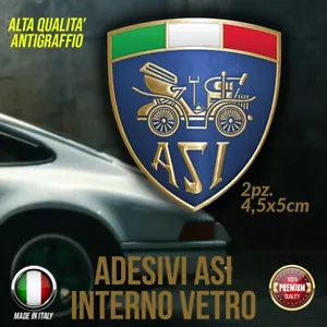 Adesivi Stickers ASI Interno Vetro Auto Storiche Old Fiat Lancia Alfa Porsche - Foto 1 di 2