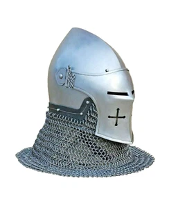 Casco Bascinet Medieval Siglo XI Combate Acero Cota Caballero Armadura Casco - Imagen 1 de 6