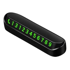 Black Car Temporary Phone Number Card Arking Plate Hidden Temporary Car Parking - Picture 1 of 12