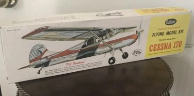 GUILLOW'S CESSNA 170 MODEL AIRPLANE RUBBER POWERED NEW Open 24"  Wing Span - Image 1 of 4