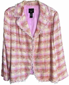 Doncaster Collection Silk Blend Pastel Jacket Hook Eye Closure Front Long Slv 18 - Picture 1 of 11