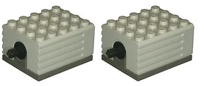 Lego Brick 2838c01 Motore tecnico elettrico grigio vecchio x 2 mancante 9 V - Foto 1 di 1