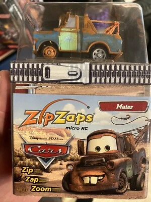 Mater Pixar Cars Disney ZipZaps 600-7091 Micro RC Wireless Remote Controlled New - Image 1 of 4