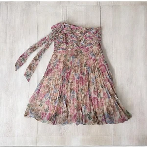 Alex Marie A-Line Flare Midi Dress Sz 18W One Shoulder Pleated Chiffon Party NWT - Picture 1 of 13