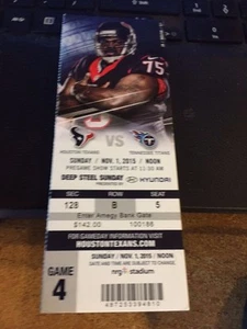 2015 HOUSTON TEXANS VS TENNESSEE TITANS TICKET STUB NFL 11/1 VINCE WILFORK - Bild 1 von 1