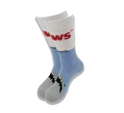 new 1pr mens Jaws movie shark mid calf socks.UK 8-11