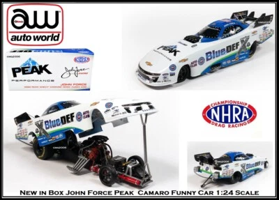 Auto World NHRA John Force Peak Camaro Funny Car 1:24 Scale Diecast Car CP7681 - Image 1 of 4