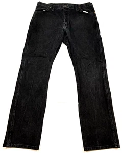 Jeans uomo Wrangler taglio cowboy bootcut 100% cotone nero denim 38x34 13MWZWK - Foto 1 di 8