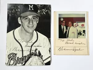 Warren Spahn Milwaukee Braves Baseball Signed set of 2 Photo Original photograph - Picture 1 of 5