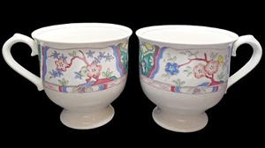 (2) Mikasa China Provencial Villa Medici 8oz. Kaffee Tee Tassen Becher CV900 Fuß - Bild 1 von 6