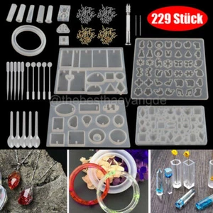 229 Stück Epoxidharz Formen Set Resin Mold Gießharz Silikonform Schmuck Armband - Bild 1 von 12
