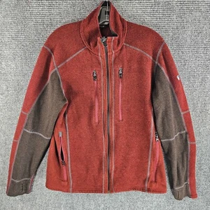 KUHL Jacket Mens Large Brown Rust Full Zip Hiking Interceptr Fleece Performance - Picture 1 of 6