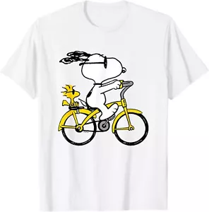 Peanuts - Snoopy & Woodstock Riding Bike T-Shirt - Picture 1 of 5