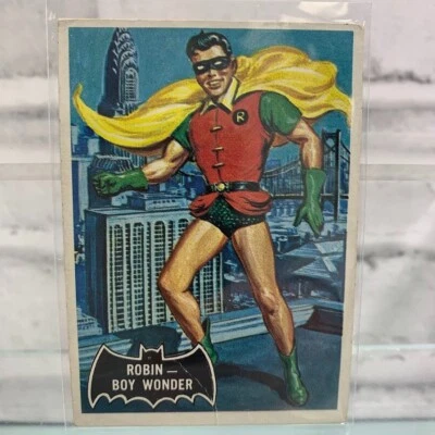 1966 Topps BATMAN #2 Robin Boy Wonder Black Bat Non-Sports Trading Card - Image 1 of 2