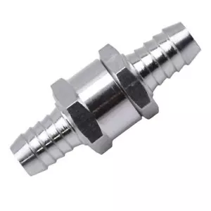 Aluminum Inline 8mm / 5/16" Fuel Non Return Check Valve One Way Petrol Diesel - Foto 1 di 5