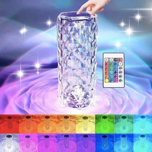 LED Rose Diamond Atmosphere Night Light Remote Control Crystal Light Decor -UK - Picture 1 of 52