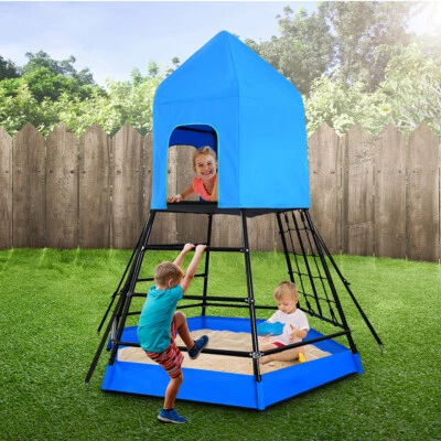 Hapfan Niños Cúpula Escalador con Tienda Exterior Parque Infantil Selva Gimnasio Caja de Arena Juego Foto 1 de 4