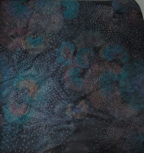 Fabric Remnant Synthetic Abstract 2 Yards 58 Inches Wide Sheer Dark Colors - Picture 1 of 1