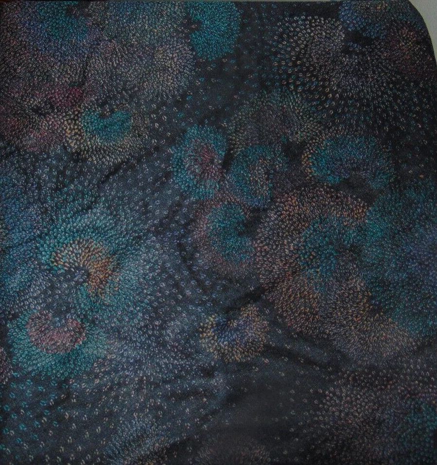 Fabric Remnant Synthetic Abstract 2 Yards 58 Inches Wide Sheer Dark Colors - Image 1 of 1